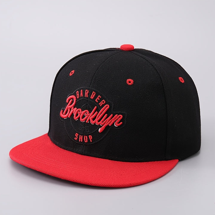 1 unidad Gorra de basquetbol ajustable para hombres, diseño Brooklyn New York, 100% poliéster, negro/blanco/amarillo/rojo/camuflaje, gorra casual hip-hop para primavera otoño, viaje, playa y fiesta