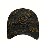 1 gorra de béisbol con estampado de engranajes y engranajes Steampunk - Gorra ajustable y ligera de poliéster con diseño mecánico intrincado, ideal para uso casual, perfecta para vacaciones, gorra casual | Estilo Steampunk | Gorra ligera