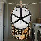 1 Gorra de béisbol con estampado abstracto tribal de garabatos - Sombrero ajustable con diseño de pico de pato ligero y patrón geométrico marrón, ajuste cómodo para uso diario, regalos de Navidad