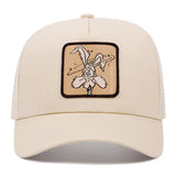 Gorra de béisbol bordada de la serie Warner Bros, gorra de malla para eventos deportivos al aire libre, estilo camionero americano y hip-hop