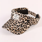 Sombrero de copa vacío con estampado de leopardo, posición de estampado aleatoria, logotipo de tela con letras cosidas, moda para hombres y mujeres, ciclismo al aire libre, deportes, estilo casual y tendencia, ala curva, gorra unisex.