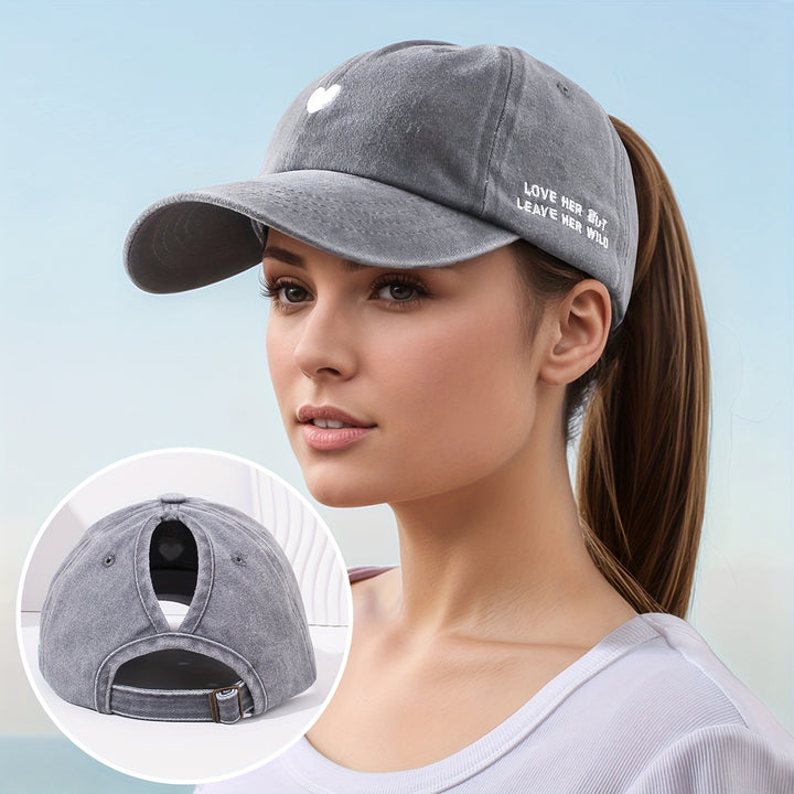 1 Gorra de Béisbol Bordada con Letras "Love Letter" para Uso Casual Diario