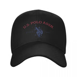 Gorra de béisbol ajustable U.S. Polo Assn. Since 1890, con protección solar, estilo deportivo clásico, 1 unidad en poliéster blanco con estampado rojo y azul, ideal para actividades al aire libre, regalo perfecto para hombres y mujeres