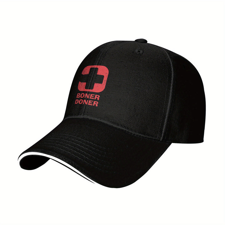 1 gorra Boner Doner con logo - Logo en rojo y blanco llamativo, correa ajustable, ligera pero duradera para hombres y mujeres: béisbol ideal para exteriores, ciclismo, pesca, gym o uso médico. Regalo divertido (diseño de chiste turco sobre medicina). Lava