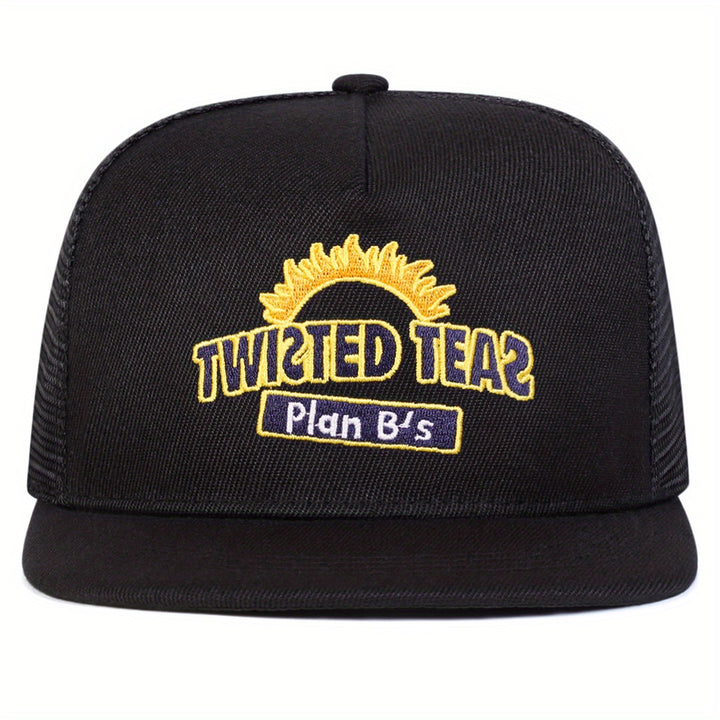 Gorra de béisbol para hombre TWRTED TEA bordada, ajustable, negra, poliéster 100%, con protección solar, para primavera, otoño, viajes, fiesta de playa