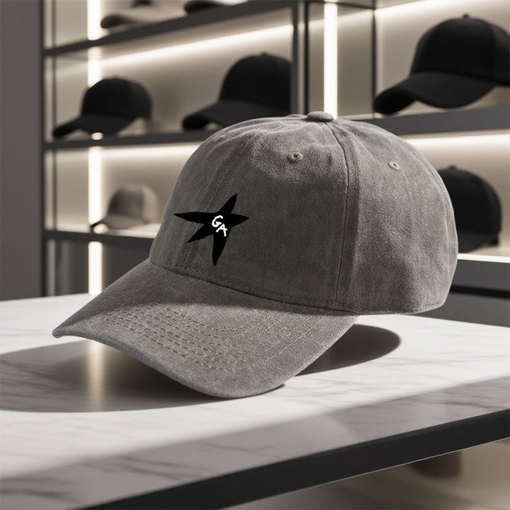 1pc Gorra de Béisbol Estampada con Diseño Grunge Ajustable - Poliéster Ligero Lavable a Máquina, Sombrero Deportivo Casual Unisex para Hombres y Mujeres, Accesorio Duradero y Moderno para Looks Diarios