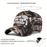 Gorra de Béisbol Ajustable para Mujer AR - EN DIOS CONFÍAMOS & Las Armas Son Solo Respaldo, Sombrero Camuflaje para Viajes de Primavera/Otoño, Playa, Ropa Casual, Accesorio con Letras Atrevidas