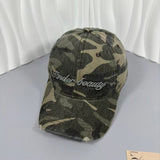 Gorra de Cubo Unisex con Camuflaje y Letras para Primavera y Otoño, Gorra de Béisbol al Aire Libre a la Moda Callejera