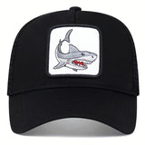 Gorra de camionero bordada con delfines para hombre - Ajustable, transpirable y ligera para actividades al aire libre