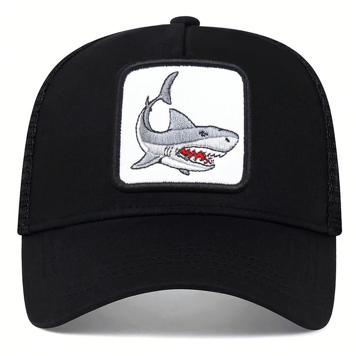 Gorra de camionero bordada con delfines para hombre - Ajustable, transpirable y ligera para actividades al aire libre