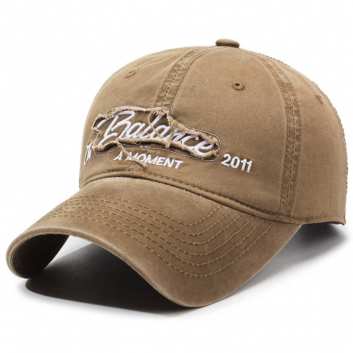 Gorra de Béisbol Unisex Retro con Bordado de Letras y Ala Ancha, Estilo Casual Versátil alfabético