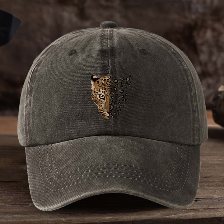 Gorra Trucker Grande para Mujeres y Hombres - Diseño de Cara de Guepardo con Estampado de Leopardo, Reducción de Cara, Transpirable en Azul//Blanco/Gris/Gris, Ajustable para Uso Casual, Oficina, Exterior - Ala Ancha (Unisex)