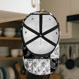 1 pieza, gorra de béisbol con estampado de paisley negro y blanco, gorra ajustable de poliéster ligero, estilo funky para uso casual, ideal para vacaciones y descansos, gorro de vacaciones | Gorra de béisbol funky | Gorra ligera