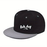 Gorra de béisbol con diseño gráfico malo - Gorra negra con diseño de personaje de dibujos animados blanco, ropa urbana unisex para hombres y mujeres, lavable a mano, ropa de cabeza para exteriores, letra oscura, gorro duradero.