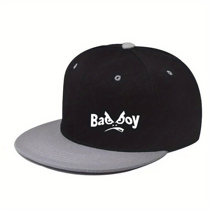 Gorra de béisbol con diseño gráfico malo - Gorra negra con diseño de personaje de dibujos animados blanco, ropa urbana unisex para hombres y mujeres, lavable a mano, ropa de cabeza para exteriores, letra oscura, gorro duradero.