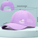 1 Gorra de Tenis de Secado Rápido para Hombre con Raqueta de Tenis y Estampado de Tenis - Parte Trasera de Malla Transpirable, Ajuste Estructurado para Tenis, Golf, Running, Deportes al Aire Libre - Sombrero Casual Ligero para Hombre, Diseño Deportivo, Co