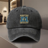 1 gorra ajustable Snapback de Monsters University con logo de Mike y Sulley - Diseño ligero de poliéster similar a Mike Wazowski y Sulley, gorra unisex para todas las estaciones, fiestas temáticas, deportes y actividades al aire libre (inspirada oficialme