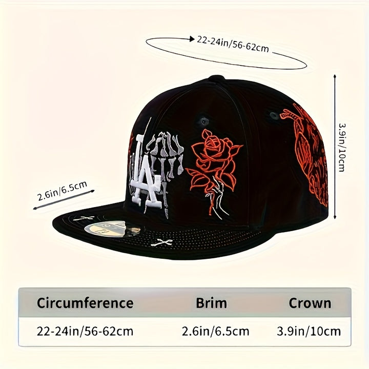 Gorra de béisbol New Era LA Hard Top, ajustable, bordada, visera plana, estilo urbano, bordado 3D, ideal para deportes al aire libre, pesca, caza, uso casual - Para hombre, para todas las estaciones