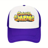 Sombrero de camionero para Subways Surfers unisex - Espalda de malla ajustable, diseño de dibujos animados vibrante, amarillo y blanco, perfecto para el verano, la pesca y las actividades al aire libre, calzado ajustable | Gorra gráfica vibrante | Sombrer