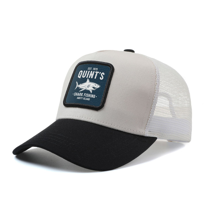 Gorra de Béisbol con Logo de Pesca de Tiburón para Hombres y Mujeres - Gorra de Camionero Ajustable con Cierre de Snapback, Parte Trasera de Malla Transpirable, Diseño de 6 Paneles e Impresión de Escamas de Tiburón, Gorra Unisex Ligera para Pesca, Playa,