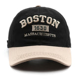 Gorra de Béisbol Bordada Boston 1630 con Bordado Boston 1630, Ajustable Snapback, Gorra Retro Ligera para Hombres, Viajes al Aire Libre, Uso Casual, Eventos Navideños - Gorra Unisex Sin Elástico