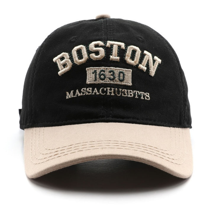 Gorra de Béisbol Bordada Boston 1630 con Bordado Boston 1630, Ajustable Snapback, Gorra Retro Ligera para Hombres, Viajes al Aire Libre, Uso Casual, Eventos Navideños - Gorra Unisex Sin Elástico