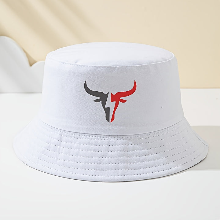 Gorra Unisex Ajustable Negra con Logo de Toro Rayo Rojo - Gorro Estiloso para Pesca, Camping y Playa, Regalo Ideal para Hombres y Mujeres, Gorra Trucker Primavera-Verano, Tela No Elástica
