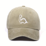 Gorra de Béisbol Ajustable con Dinosaurio Lindo - Transpirable, Lavable a Mano, Gorra de Papá de Poliéster con Visera Curva para Uso Casual