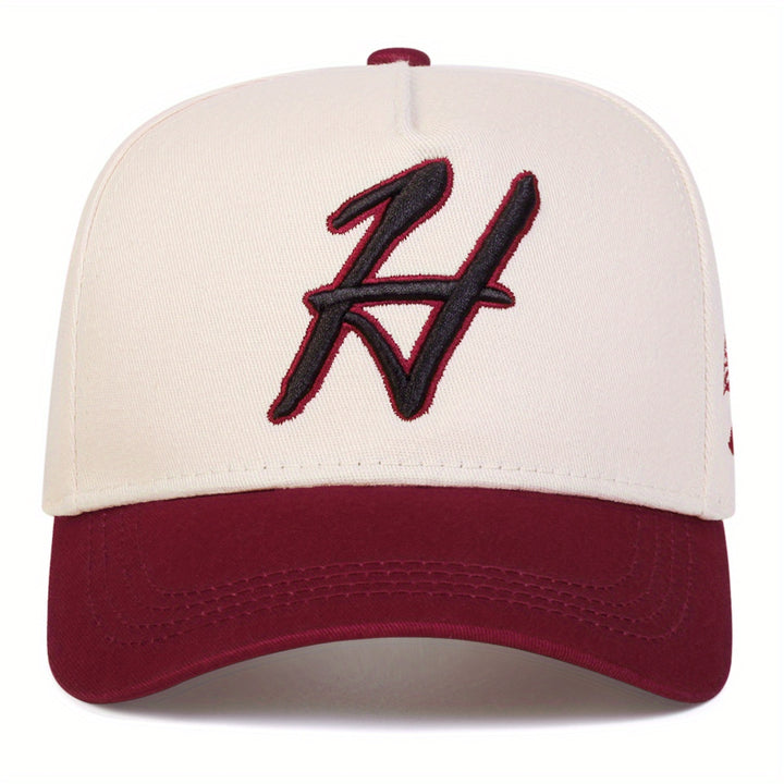 1 Gorra de béisbol de 5 lados con letra H para hombre, ajustable para verano, ideal para conductores de camiones, uso casual al aire libre, primavera, otoño, viajes y playa.