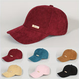 Gorra de Béisbol para Mujer y Unisex - Estilo Pana (Beige/Turquesa/Azul Marino/Rosa/Marrón/) con Cierre Ajustable, Ala Ancha Transpirable, Logo Metálico Dorado: Ideal para Exteriores, Fiestas o Uso Diario