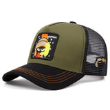 Gorra de Béisbol Bordada WB Looney Tunes MARTIAN para Hombres y Mujeres - Negra con Detalles en Verde Oliva y Naranja, Malla Transpirable Trasera, 100% Poliéster, Deportes al Aire Libre y Uso Casual, Accesorio Versátil, Diseño Divertido, Tejido Duradero,