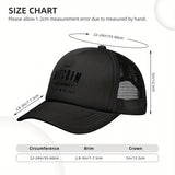 1 gorra de béisbol inspirada en Bitcoin - Diseño de Satoshi Nakamoto, gorra de camionero de poliéster negro, transpirable y ligera, ajuste unisex para todas las estaciones, perfecta para aventuras al aire libre y uso casual, ropa de cabeza al aire libre |