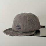 Gorra de Ala Plana con Bordado de Delfín, Gorro Baseball para Mujer - Accesorio al Aire Libre, Moda, Diseño Delgadito y Adjustable, Lavado a Mano, Coleccionistas de Sombreros, Amantes del Estilo