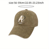 Gorra de béisbol unisex con bordado de la letra A - Gorra ligera de streetwear con visera ajustable, diseño transpirable de seis paneles y visera curva para hombres y mujeres, outfits casuales y formales (Negro, Marrón, Azul Marino, Gris, Blanco), accesor
