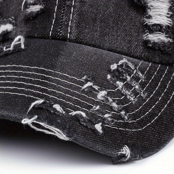 Conjunto de 2 piezas, sombrero + 'adornos', gorra de béisbol retro estadounidense lavada 2025, estilo nuevo, perforada, para hombres y mujeres, con gran tamaño de cabeza, hace que la cara se vea más pequeña.