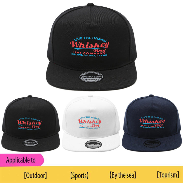 1pc Gorra Unisex Ajustable Hip-Hop - Diseño Whiskey Bent Hat Company, Cierre Snapback, Ajuste Elástico, Cómoda para Todas las Estaciones, Poliéster Casual para Hombres y Mujeres, Deportes al Aire Libre, Viajes, Playa, Fiestas (/Blanco/Azul Marino) - Regal