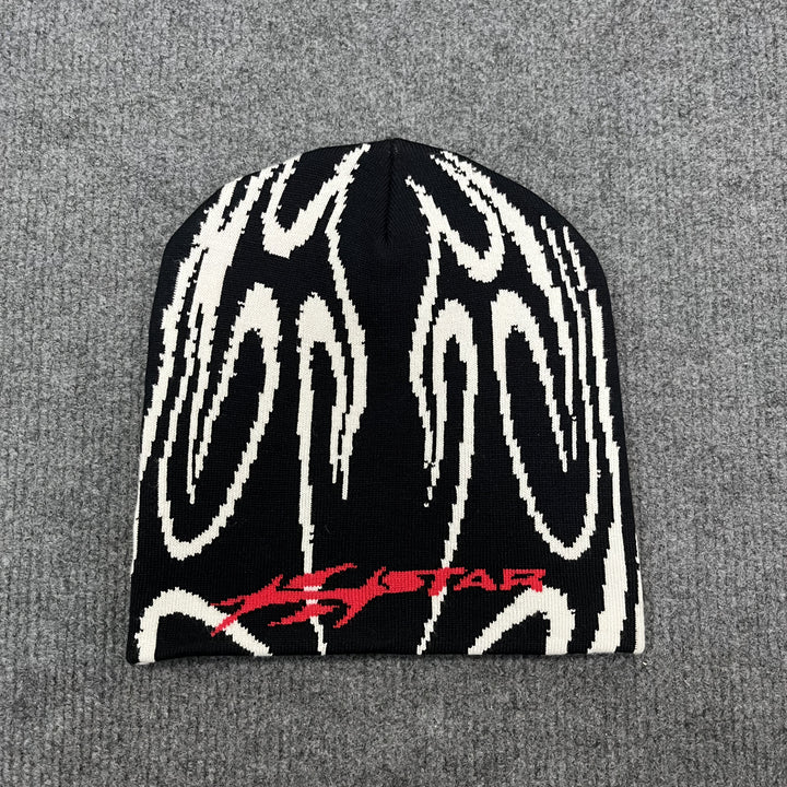 Gorra tejida estilo Y2K con estampado hip-hop para hombres y mujeres, gorro deportivo casual sin visera