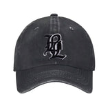 Gorra de Béisbol Unisex Negra con Logo 'B' Blanco - Gorra Deportiva Transpirable con Estampado de Letra B Grande, Ribete Blanco y Visera Curva para Hombres y Mujeres, Uso Casual al Aire Libre, Gimnasio, Diario - Diseño de Monograma Icónico