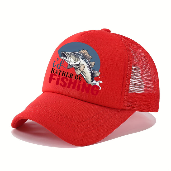 Gorra de Camionero de Malla Transpirable con Diseño de Pez Amoroso - Gorra de Béisbol Casual en Negro, Rojo y Azul para Pesca, Golf y Actividades al Aire Libre, Gorra de Pesca