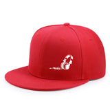 Gorra de béisbol plana 2D con temática urbana, gorra de borde plano moderno ideal para actividades al aire libre