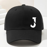 Gorra de béisbol unisex con letra J en el costado, diseño de malla transpirable y visera curva, ideal para primavera y verano. Gorra tipo trucker ajustable, perfecta para actividades al aire libre, deportes, senderismo y pesca
