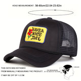 Gorra de béisbol floral para hombres, TEN UN BUEN DÍA, moda de malla de verano, sombrero de camionero para protección solar al aire libre, ajustable, gorra casual para primavera, otoño, viajes, playa y vacaciones