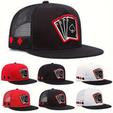 Gorra Snapback de Moda con Diseño de Cartas de Juego - Malla Transpirable, Protección Solar, Ligera para el Verano. Tejido de Tela