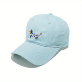 Gorra de Béisbol para Mujer - Cierre Ajustable Snapback, Sombrero Ligero y Transpirable para el Sol, Ideal para Diario, Fiestas o Escuela - Azul Pastel, Gorra con Diseño de Perrito Lindo para Amantes de los Perros, Accesorio Cómodo y Divertido, Moda Casua