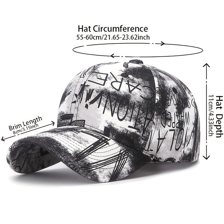 Gorra de béisbol con estampado floral tipo graffiti, unisex, sombrero urbano moderno para el sol