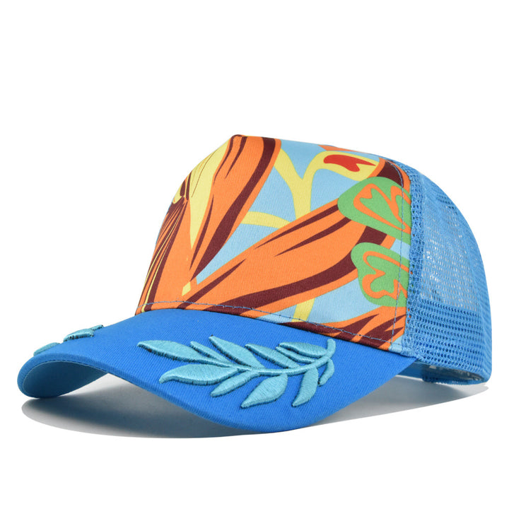 Gorra de béisbol para hombre con malla de espiga de trigo bordada en 3D y cierre ajustable Snapback - Sombrero de sol ligero y transpirable para verano, ala curva y diseño de hoja/flor para deportes al aire libre, uso casual, todas las estaciones (Verde/N