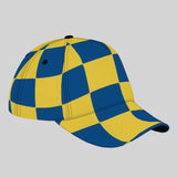 Gorra Snapback Ajustable Ligera con UPF - Gorro de Béisbol a Cuadros Azul y Amarillo para Hombres & Mujeres, Protección al Sol en Exteriores, Playa, Pesca, Ropa Casual Unisex Transpirable (Amarillo/Azul), Gorra para Mujeres, Sombreros, Sombrero de Copa pa