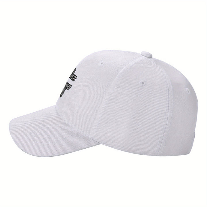 1pc Gorra de Béisbol de Poliéster Ajustable y Transpirable con Frase Inspiradora - Sombrero de Visera Estilo Y2K Ligero para Hombres y Mujeres, Diseño de Ala Curva Blanca, Protección Solar Casual y Elegante, Gorra de Sol Casual | Gorra de Béisbol con Fras