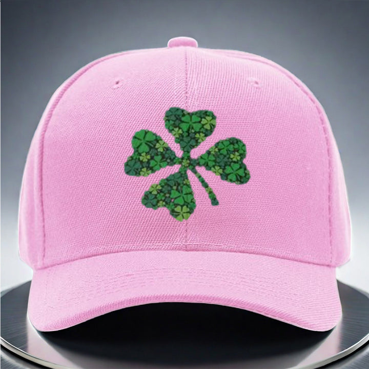 Gorra Snapback Unisex - Camión con Diseño Ajustable de Cuatro Hojas Verdes, Puntos y la Suerte Irlandesa Negra, Parte Trasera de Malla Transpirable, Sombrero Festivo, Diseño Divertido, Ajuste Cómodo, Sombrero con Estilo, Amantes de la Moda