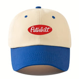 Gorra de Béisbol para Camioneros PETERBILT Hombres MAKEFGE - Ajustable con Cierre de Presión, Malla Transpirable en la Parte Posterior y Protección Solar, Sombrero Casual para Exteriores para Agricultura, Pesca, Conducción (/Beige/Blanco/Azul), Accesorio